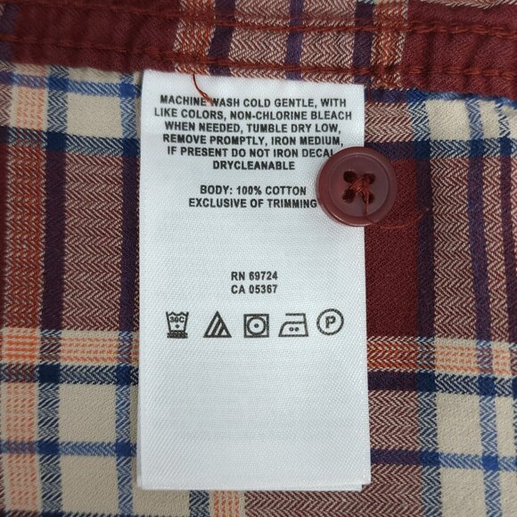 Columbia Button Up Shirt Mens Size XXL Long Sleeve Casual Cotton Burgandy Plaid - Picture 5 of 8